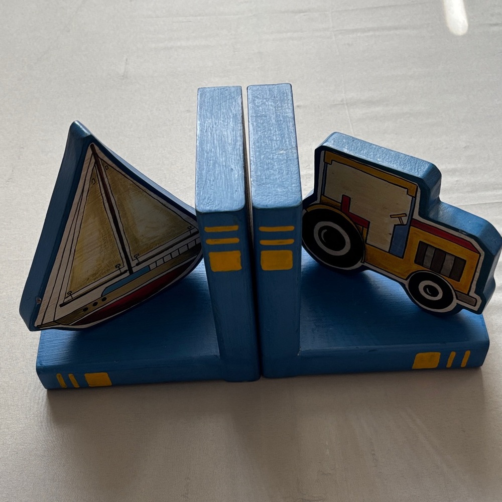 Blue Nautical and Construction Bookends